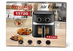 Аерофритниця безмасляна аерогриль Styleberg 1572G 7.5 л фритюрниця для сімейних обідів 1700 Вт Чорна - мініатюра 4