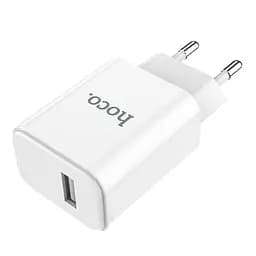 Адаптер мережевий Hoco Victoria C61A зарядний пристрій - блок 1USB 2.1A білий