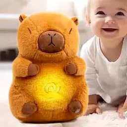 Рожевий Інтерактивна дихаюча Капібара Snuggle Pulse CapyBuddy 30 см м'яка плюшева іграшка - мініатюра 4