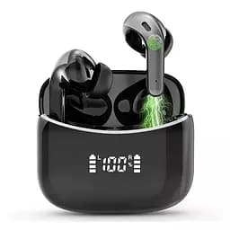 Бездротові Bluetooth навушники TWS BX15 із зарядним кейсом, сенсорами керування та індикатором заряду Чорні