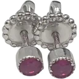 Срібні пуссети Лазурит з фіанітами. 28403Р ЗЕЛ рожевий