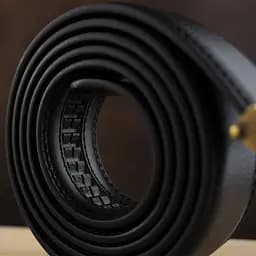 Ремінь чоловічий з латунною прямокутною пряжкою 20332 Vintage чорний 105-120 см - мініатюра 5