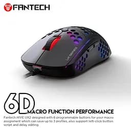 Игровая мышь Fantech X UX-2 RAPTOR PixArt 3360, 250IPS, 50G, 1200DPI Black - мініатюра 2