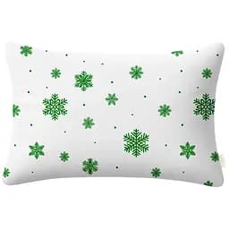 Наволочка Cosas Snowflakes evergreen фланелева 50х70 см біло-зелена (Flannel_SnowflakesEvergreen_50x70)