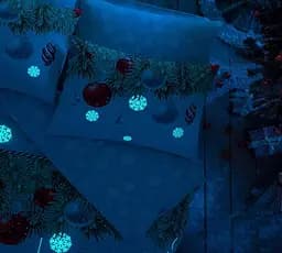 Комплект постільної білизни TAC Snowflake Green+світиться у темряві Євро Різнобарвний 000229997 - мініатюра 4