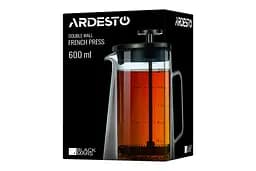 ARDESTO Френч-прес Ardesto Black Mars з підвійними стінками 650мл, боросилікатне скло, нержавіюча сталь, прозрачний - мініатюра 8