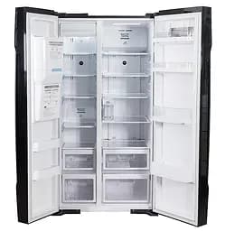 Холодильник SBS Hitachi R-S700GPUC2GBK 180х77х92см 2 двері Х-377 л М-212 л A++ NF Інвертор льодогенератор Чорний скло (R-S700GPUC2GBK) - мініатюра 2