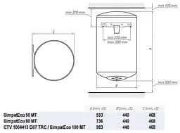 Бойлер CTV 1004415 D07 TRC / SimpatEco 100 MT Tesy teh0021808 - мініатюра 2