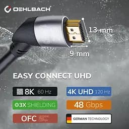 Кабель HDMI Oehlbach Easy Connect UHD v2.1 8K 48Gbit HDR ARC 2м - мініатюра 3