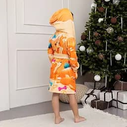 Халат дитячий з плюшевого велюру Fluffy 18213 98-104 см - мініатюра 5