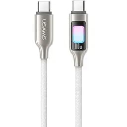 Дата кабель Usams US-SJ750 With Colorful Light TC Ser. Type-C to Type-C 100W (1.2m) Titanium