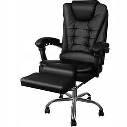 Офисное кресло Primaveo с подножкой | Эко-кожа, Черное