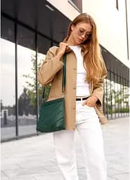 Сумка жіноча Sambag Rose зелена 27 х 25 х 5 см (94380007) - мініатюра 2