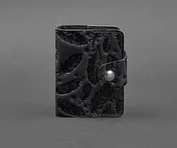 Кожаный кард-кейс 7.1 (Книжечка) синий с перьями Crazy Horse