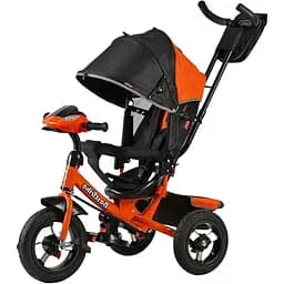 Триколісний велосипед Best Trike 3390-38-103 з надувними колесами фарою USB та пультом помаранчевий