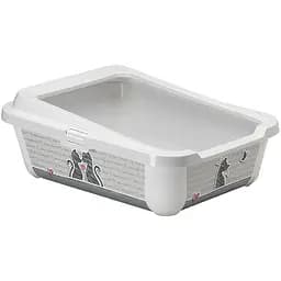Moderna Hercules Cats in Love открытый туалет для кошек c бортиком белый 50.94х39.18х19.19 см