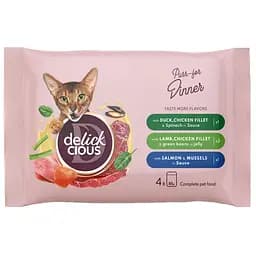 Корм вологий для котів Delickcious Набір №3 340 г (85 г х 4 шт.)