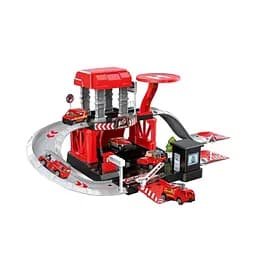 Трек TN 1288, 43 элемента, 3 металлопластиковые машинки, вертолет, длина 52 см