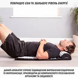 Масажний килимок з подушкою (аплікатор Кузнєцова) Чорний з білим EasyFit fit0024922 - мініатюра 4
