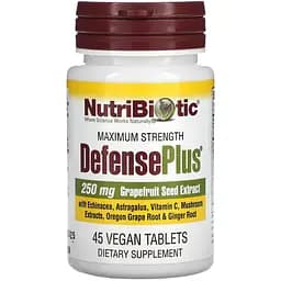 Екстракт насіння грейпфрута NutriBiotic DefensePlus Maximum Strength 45 таблеток