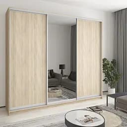 Шкаф-купе трехдверный MebelStar Комбо AL 2ДСП/Зеркало 270x45x240 см Дуб сонома (MBS-2127)