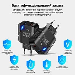 Зарядний пристрій XON PowerCharge 18W (QC3.0) USB Type-А (PCWC018018A2С0B 6174) Чорний - мініатюра 4