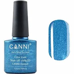 Гель-лак Canni Color Coat Soak-off UV&LED 221 темно-блакитний з дрібними блискітками 7.3 мл