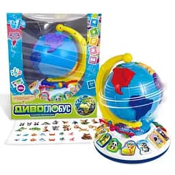 Чудо-глобус WToys, озвученный украинским языком, 7 стихов, 7 песен, 10 сказок, ноты, цифры, сортер, бусины