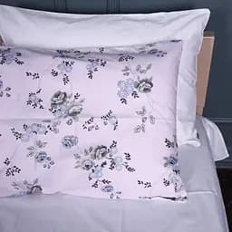 Комплект постільної білизни MisSon Сатин 22-1377 Flowers on Snow 143 x 210 см білий зі світло-рожевим (2200010475951) - мініатюра 7