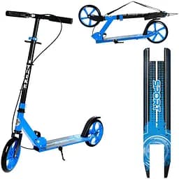 Самокат детский iTrike складной 32х11х86-100 см Черно-синий 000223066