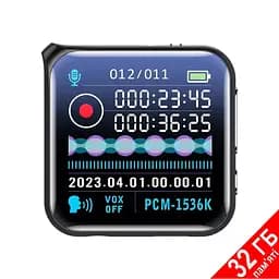 Міні диктофон з великим екраном, радіо та MP3 плеєром Nectronix M30, 32 Гб пам'яті (101084-32) - мініатюра 2