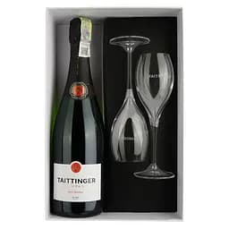 Шампанське Taittinger Brut Reserve, біле, брют, 12,5%, 0,75 л, + 2 келихи (8460)