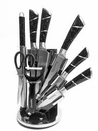Набор ножей для кухни с подставкой Rainberg RB-8804 кухонные ножи и подставки черный