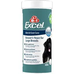 Вітаміни 8in1 Excel Brewers Yeast Large Breed для собак великих порід, пивні дріжджі з часником, для шкіри та шерсті 80 шт