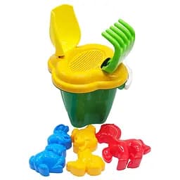 Набір для пісочниці "Дзвіночок №1" Colorplast 0978 відерце, лопатка, граблі Зелений