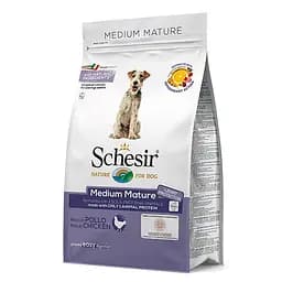 Сухий корм Schesir Dog Medium Mature 3 кг шезир курка монопротеїновий корм для літніх собак середніх порід