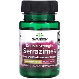 Натуральна добавка Swanson Serrazimes Double Strength 40 000 units 60 веганських капсул