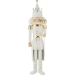 Статуэтка Щелкунчик рождественская J-line большая напольная 166 см белая с золотом (47911)