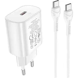 Сетевое зарядное устройство Hoco N22 Jetta PD25W Type-C to Type-C White