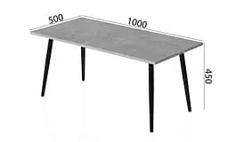 Стіл журнальний Монтана Ferrum-decor 45x100x50 Чорний метал ДСП Бетон 16 мм (FRD-106711) - мініатюра 6