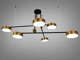 Вражаюча новинка, світлодіодна люстра, 72W, 5 бронзових плафонів