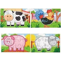 Дерев'яний пазл Viga Toys Ферма 4 в 1, 48 елементів (50069) - мініатюра 3