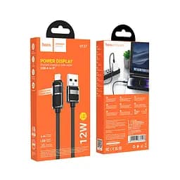 Кабель Hoco U137 Line charging data cable with display iP Чорний - мініатюра 2