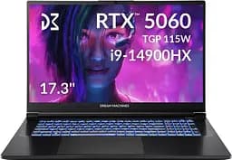 Ноутбук Dream Machines 17.3 RG5060-17 QHD IPS/Intel i9-14900HX/32GB/1TB/RTX 5060 8GB/DOS/Black (RG5060-17UA29)