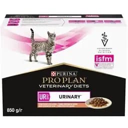 Вологий корм для кішок Purina Pro Plan Veterinary Diets UR ST/OX Urinary З лососем 10 x 85 г (8445290093851)