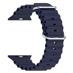 Силіконовий ремінець на смарт-годинник для Apple Watch 42,44,45,46,49 mm, Ocean Band, deep blue, зі зручною застібкою, для годинника епл вотч, спортивний, ArmorStandart (ARM74245)