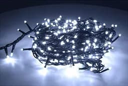 Новогодняя гирлянда белая холодная 300 Led лампочек, 13 метров, Черный кабель, светодиодная гирлянда (ST)