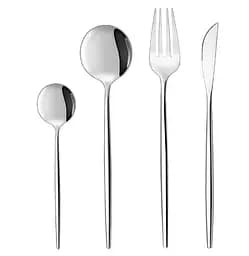 Набор столовых приборов серебристый из нержавеющей стали 18/10 на 4 предмета