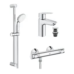 Набор смесителей 2 в 1 для ванной комнаты Grohe QuickFix Start S-Size 34841551TS Хром