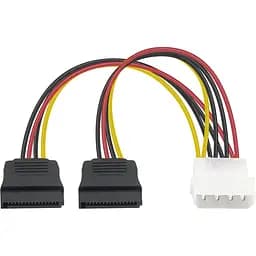 Кабель ділник живлення TCOM Molex 2 x Sata перехідник адаптер 15 см